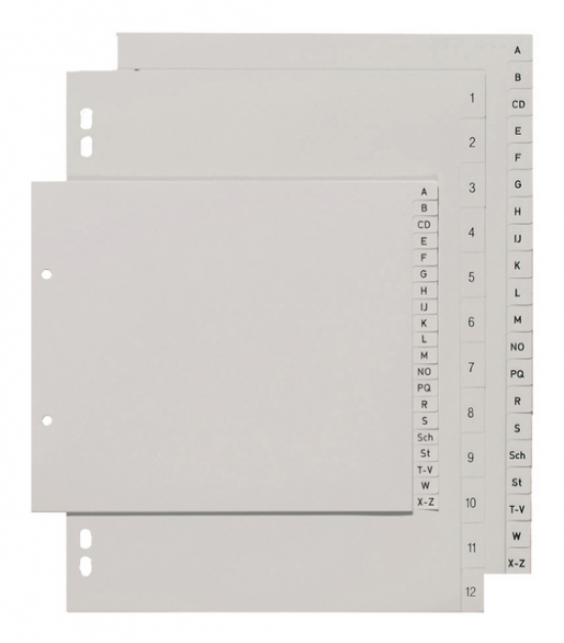 Bild 1 von PP-Register, Zahlen 1-10, A4, 297 x 210/225 mm, Eurolochung
