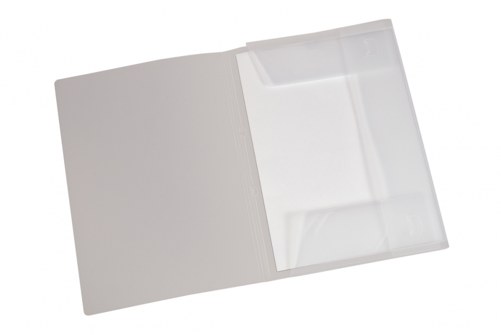 Bild 1 von Klappenmappe mit 3 Einschlagklappen und Visitenkartenschlitz natur-transparent, Polypropylen 0,5 mm,