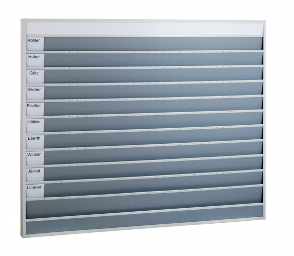 Bild 1 von DIN A 4 / Plantafel für den Werkstattbereich, mit 15 Schienen, breite Ausführung (B 1578 x H 176