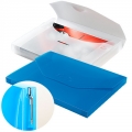 Polypropylen-PP-Sammelbox,transparent,  0,6 mmm, Füllhöhe 40 mm, blau-transparent