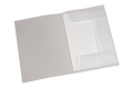 Klappenmappe mit 3 Einschlagklappen und Visitenkartenschlitz natur-transparent, Polypropylen 0,5 mm,