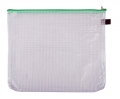Reißverschluß-Beutel, verstärkt, grünen Textil-/Metallreißverschlüssen, Maße: 380 x 285 mm für B4