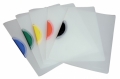 Klemm-Mappe aus Polypropylen, milchig transparent, 0,45 mm, Clip in fünf Farben, sortiert